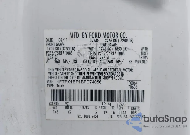 1FTFX1EF1BFC74056: 43304301