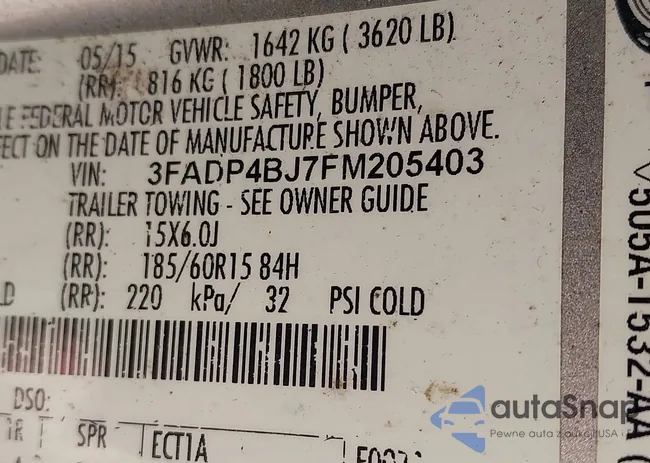 3FADP4BJ7FM205403: 43304312