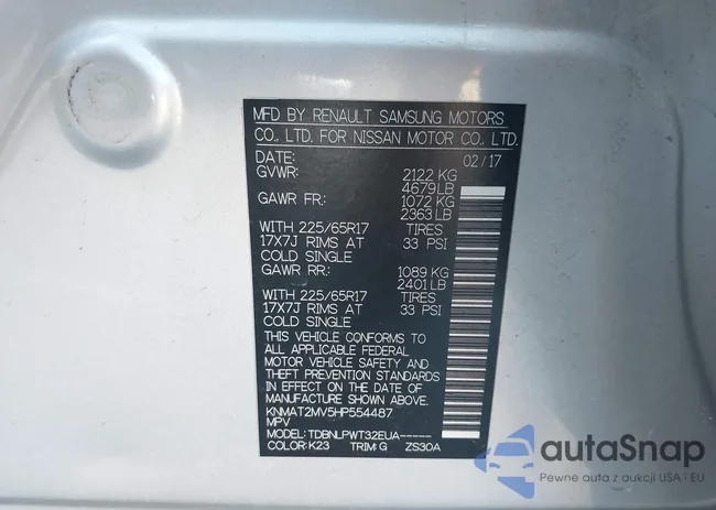 KNMAT2MV5HP554487: 43304316