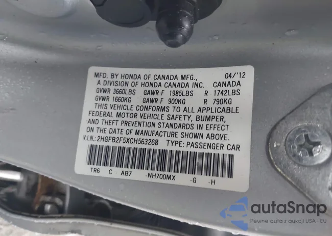 2HGFB2F5XCH563268: 43304364