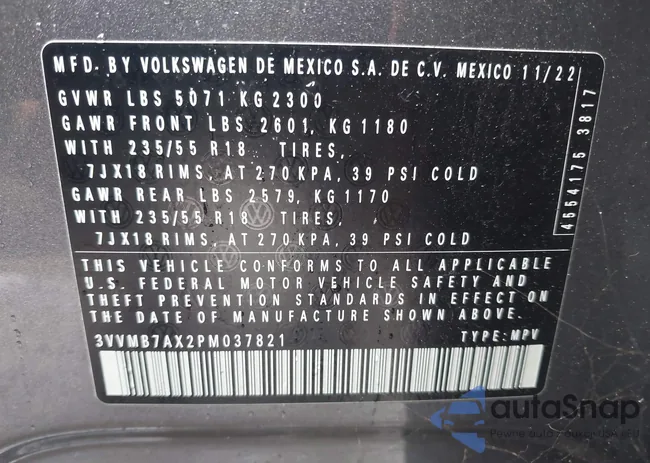 3VVMB7AX2PM037821: 43303390