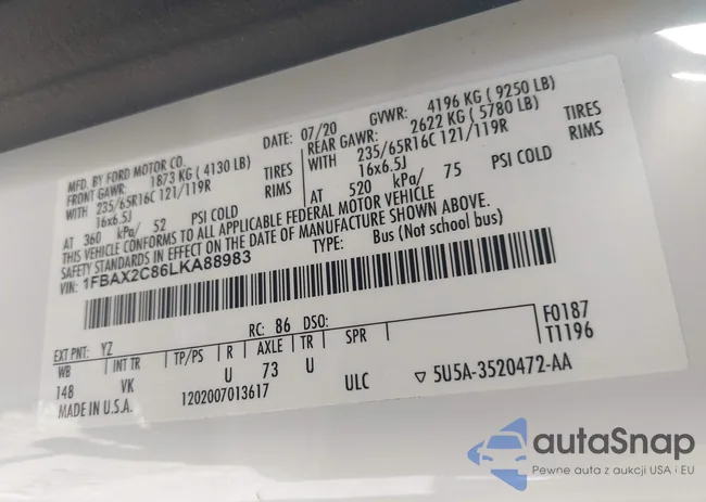 1FBAX2C86LKA88983: 43303507