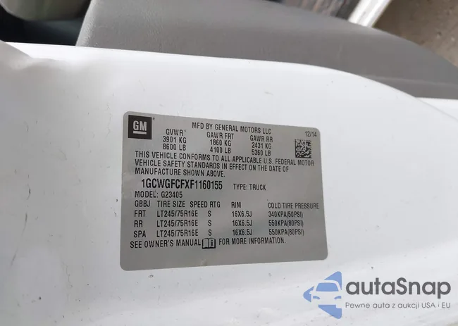 1GCWGFCFXF1160155: 43303571