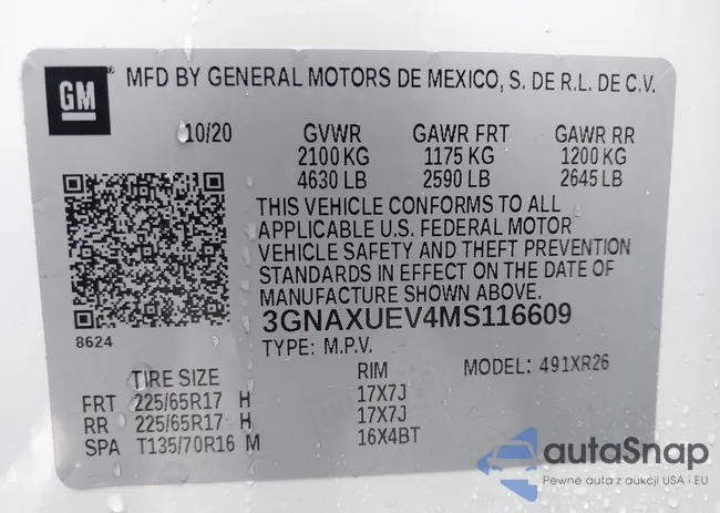 3GNAXUEV4MS116609: 43303594