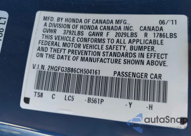 2HGFG3B86CH504161: 43303674