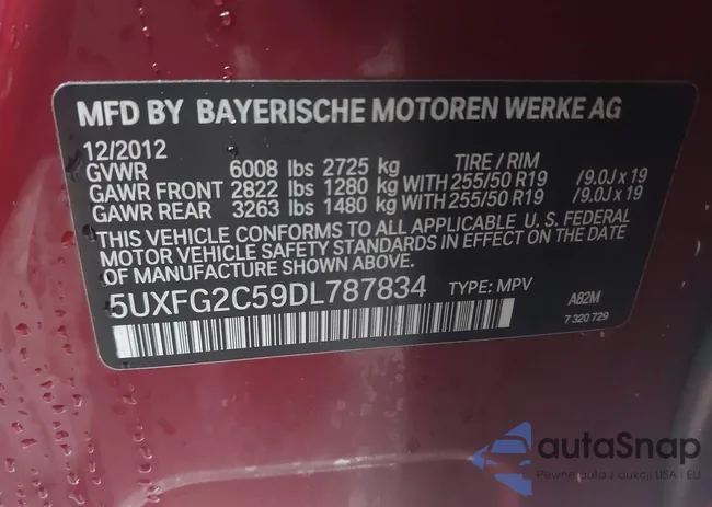 5UXFG2C59DL787834: 43303734