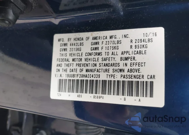 19UUB1F3XHA004339: 43304881