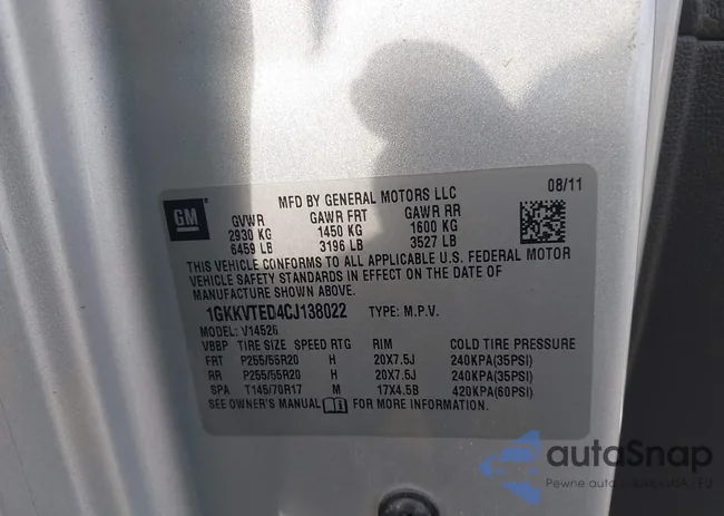 1GKKVTED4CJ138022: 43304957