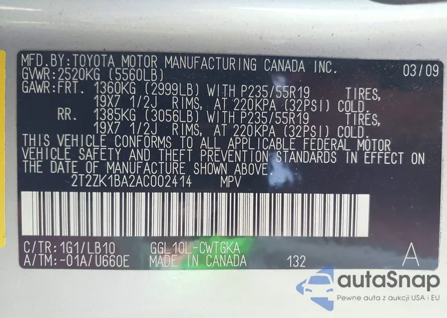 2T2ZK1BA2AC002414: 43304973