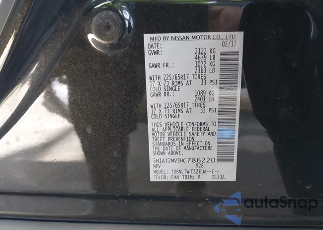 5N1AT2MV3HC786220: 43305005