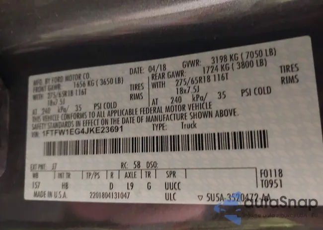 1FTFW1EG4JKE23691: 43305217