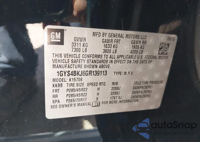 1GYS4BKJ6GR139113: 43305268