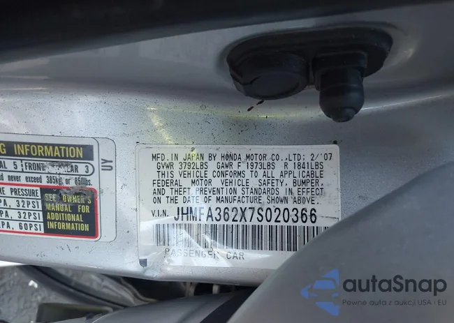 JHMFA362X7S020366: 43305300