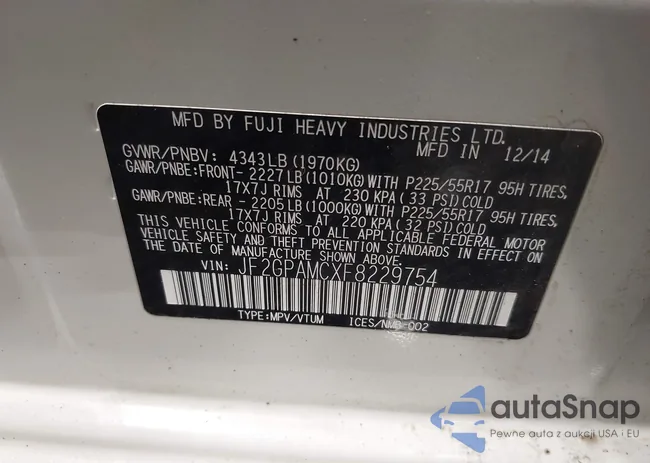 JF2GPAMCXF8229754: 43305349