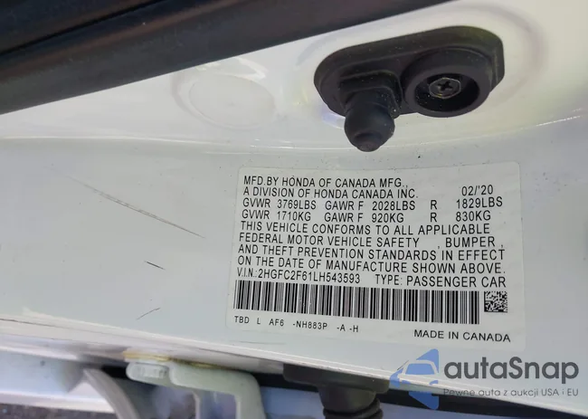 2HGFC2F61LH543593: 43304576