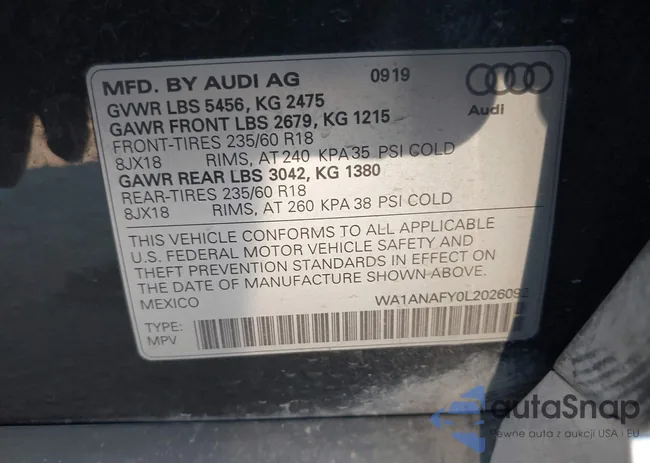 WA1ANAFY0L2026092: 43304599