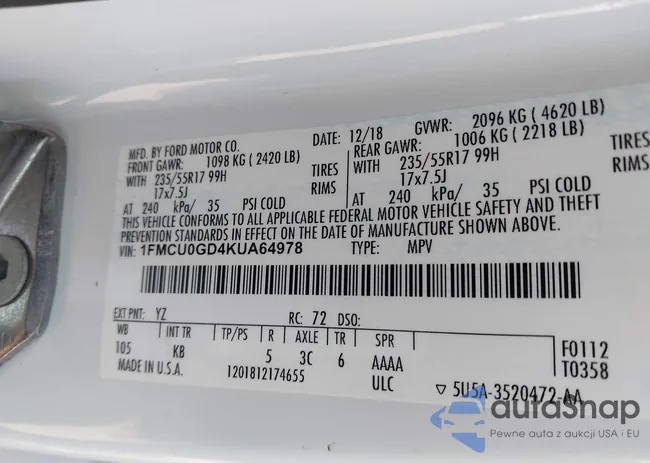 1FMCU0GD4KUA64978: 43304684