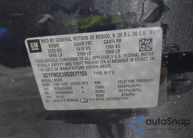 3GYFNCE38GS577159: 43304688