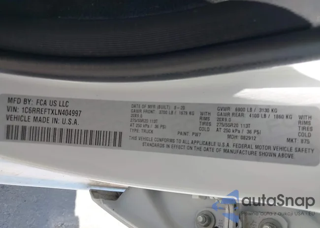 1C6RREFTXLN404997: 43304730