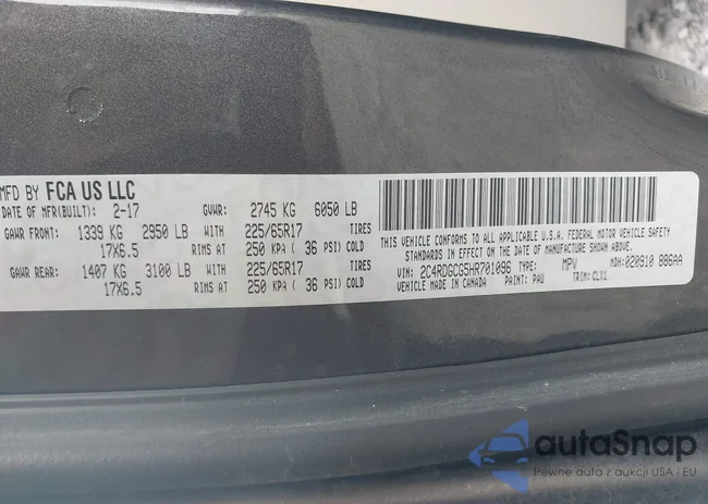 2C4RDGCG5HR701096: 43304731