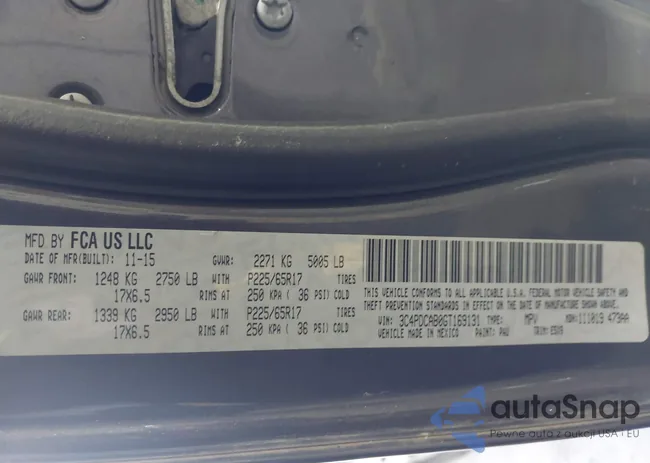 3C4PDCAB0GT169131: 43304780