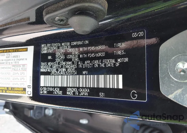 JTEZU5JR3L5223724: 43305780