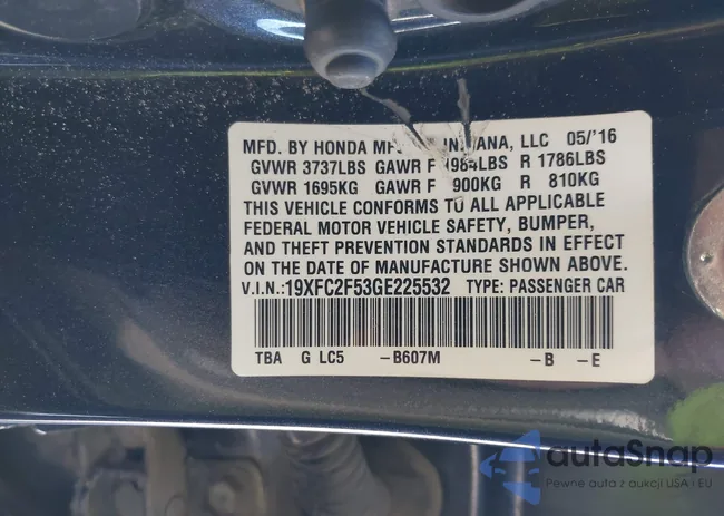 19XFC2F53GE225532: 43305821