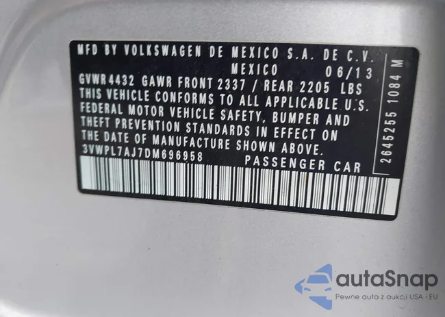 3VWPL7AJ7DM696958: 43305876