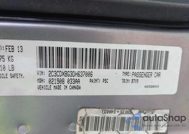 2C3CDXBG3DH637006: 43305924