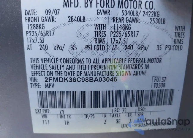 2FMDK36C98BA03046: 43306007