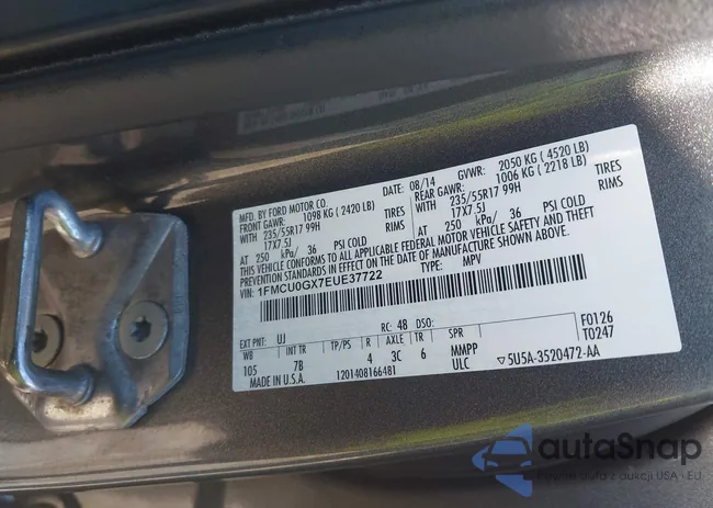 1FMCU0GX7EUE37722: 43306057