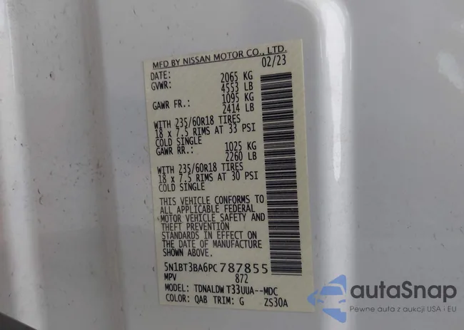 5N1BT3BA6PC787855: 43306079