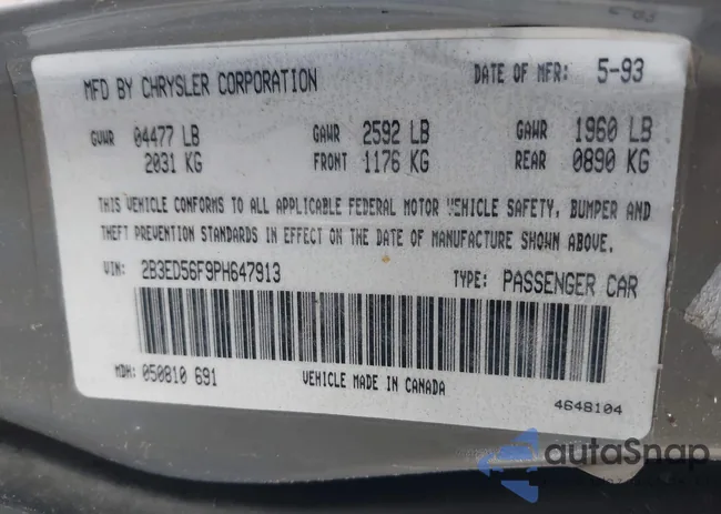 2B3ED56F9PH647913: 43306099