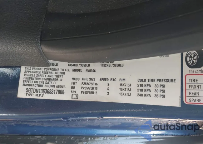 5GTDN136368317900: 43306110