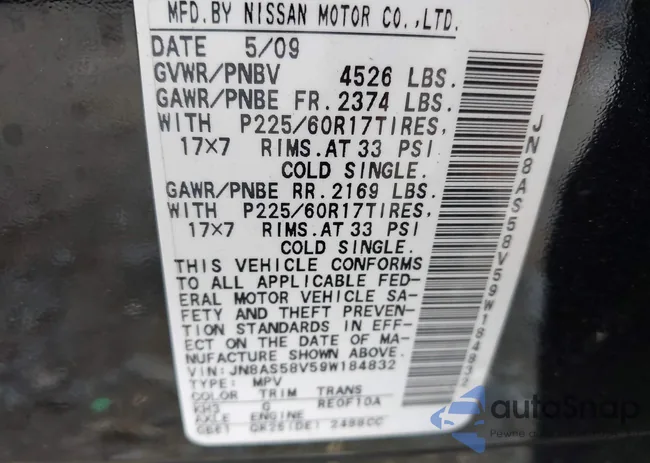 JN8AS58V59W184832: 43306130