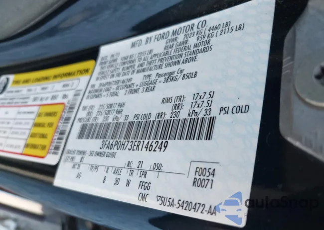 3FA6P0H73ER146249: 43306179