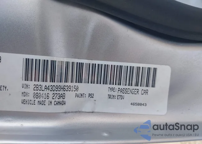 2B3LA43D99H639150: 43306211