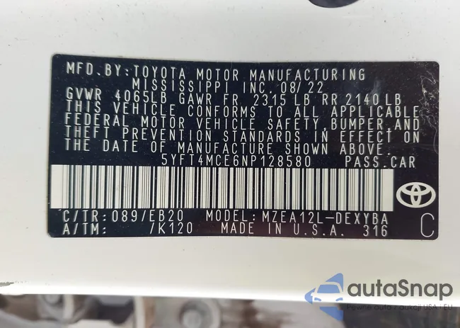 5YFT4MCE6NP128580: 43306243