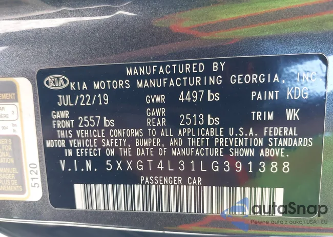 5XXGT4L31LG391388: 43306262