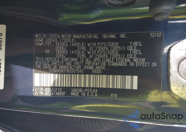 5TBDV58118S501543: 43306341