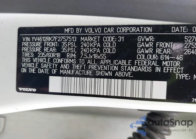 YV4612RK7F2757513: 43305445