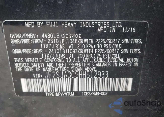 JF2SJAGC9HH512933: 43305537