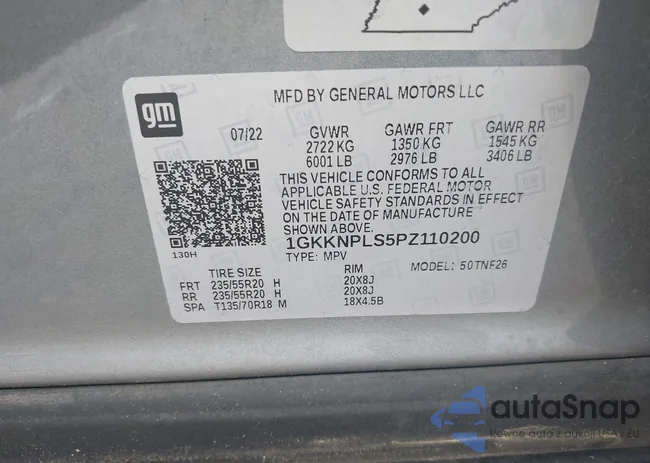 1GKKNPLS5PZ110200: 43305568