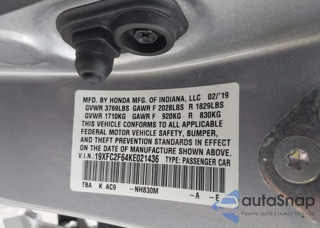 19XFC2F64KE021436: 43305618