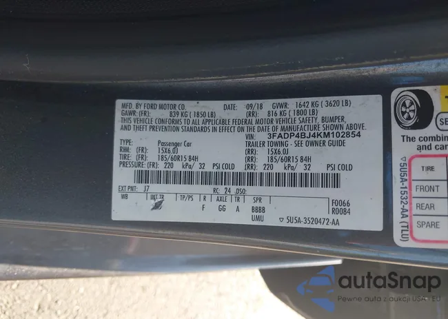 3FADP4BJ4KM102854: 43305635