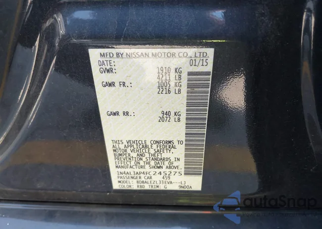 1N4AL3AP4FC245275: 43305710