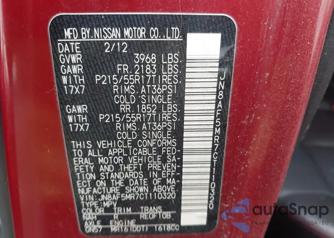 JN8AF5MR7CT110320: 43305768