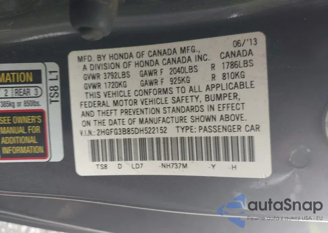 2HGFG3B85DH522152: 43306784