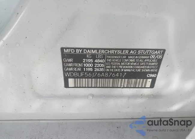 WDBUF56J76A876417: 43306830