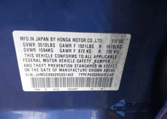 JHMGE88629S031452: 43306831